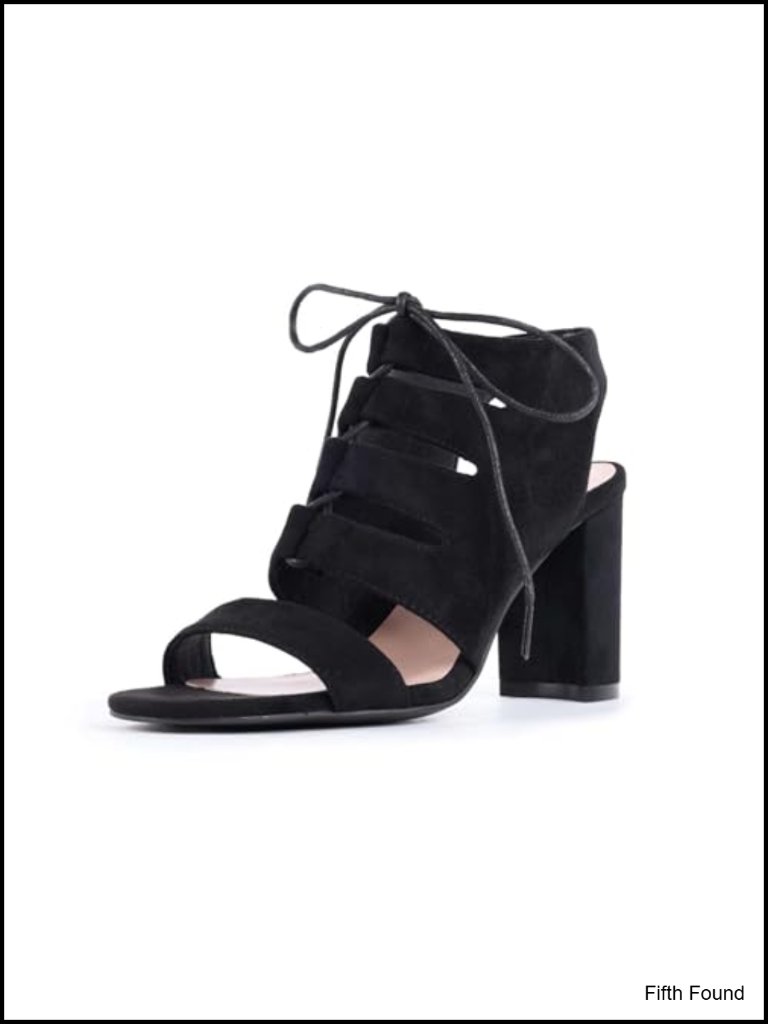 Strappy High Stiletto Heels Peep Toe Block Heel Sandals Slingback Lace Up